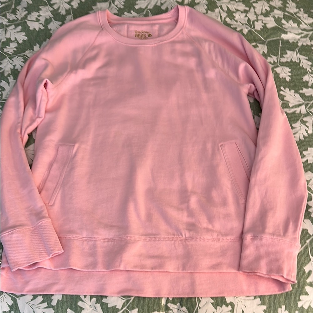 Lilly Pulitzer pink sweatshirt.